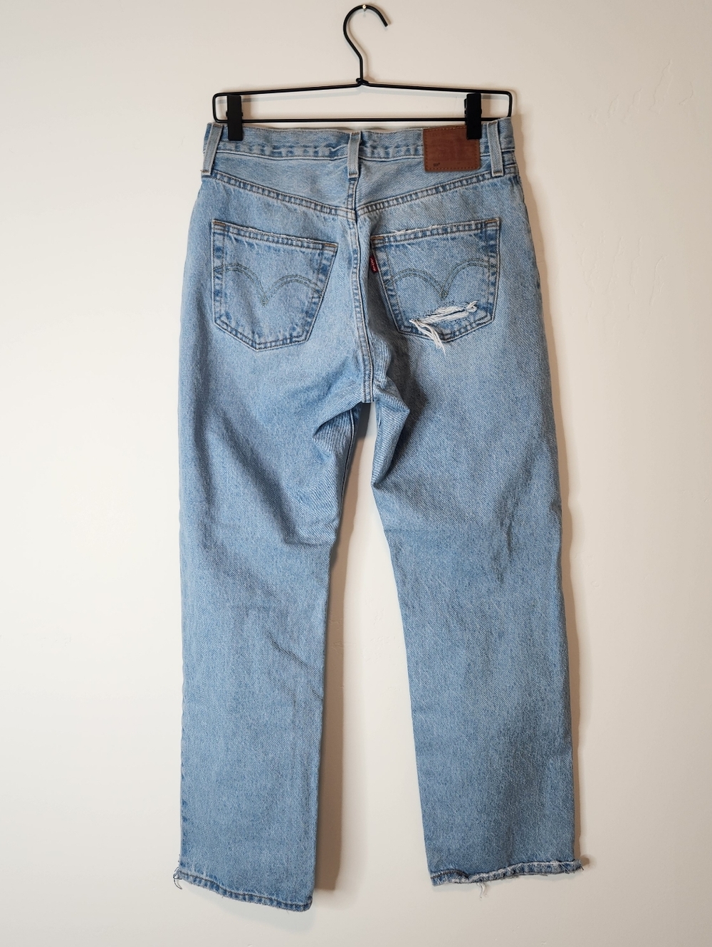 Levis 501 Premium Distressed Light Wash Distressed Jeans Size 27x30 - Picture 5 of 12